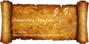 Janovicz Ibolya névjegykártya